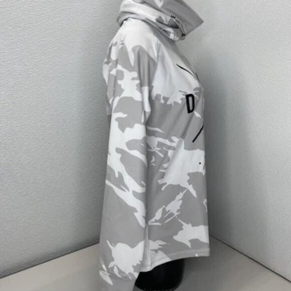 NEW DOPE Womens T-Shirt Grey/White Size S Snuggle 2X Camo Turtleneck Long Sleeve - Picture 9 of 12